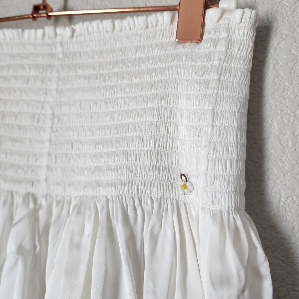 NATURAL LIFE Smocked High Waist Ruffle Shorts Flowy Boho White S Soft Girl NWT - Picture 5 of 6